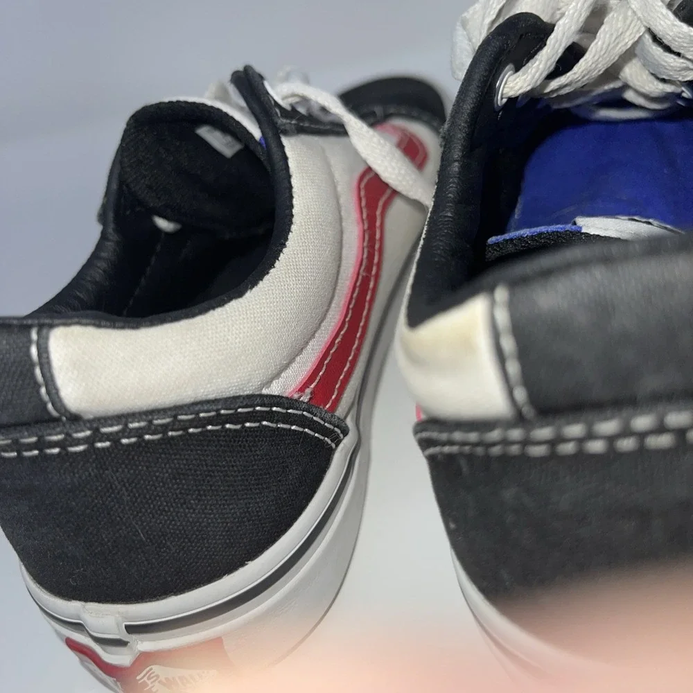 Vans Ward color block Shoes Size 2 Red white blue Black ColorWay Off‎ The Wall